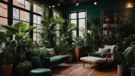  Indoor Jungle: Creating a Tropical Oasis in Your Home - Eine Symphonie grüner Pracht und urbanem Minimalismus